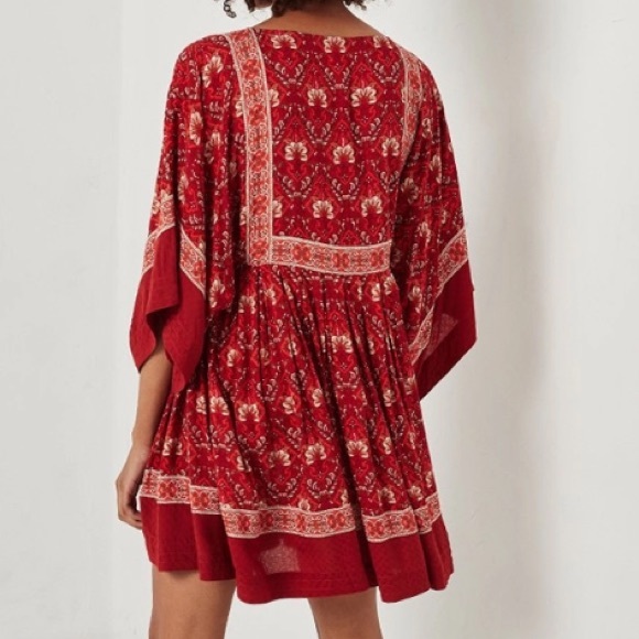 Jewel Tunic DRESS Copper Red Kimono Sleeve NEW - Picture 4 of 7